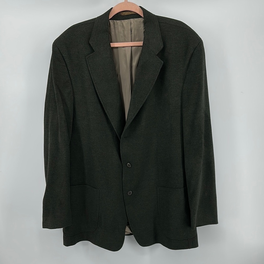 Lord & Taylor Dark Green Soft Wool Sport‎ Coat with Notched Lapel Size51L